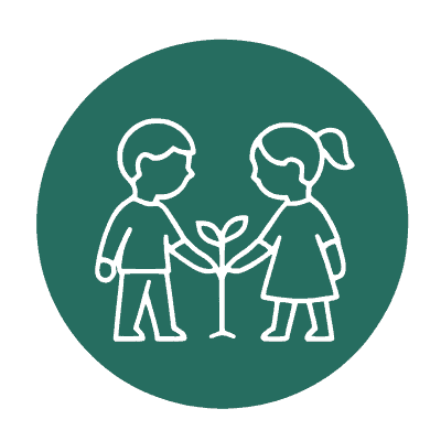 Ages Served icon two children holding plant