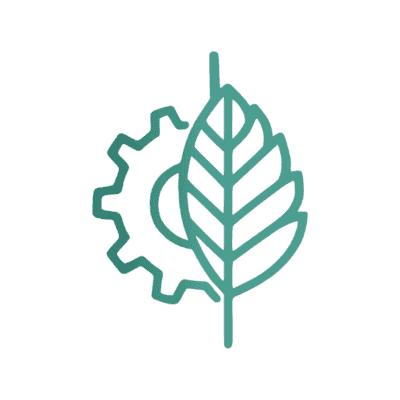 STEM in Nature icon leaf with gear