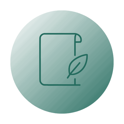 Apply for Enrollment icon paper with leaf pen