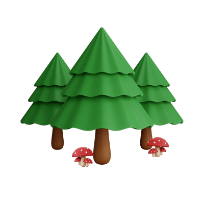 Trees and mushrooms