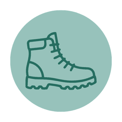 Boot Icon blue circle with hiking boot