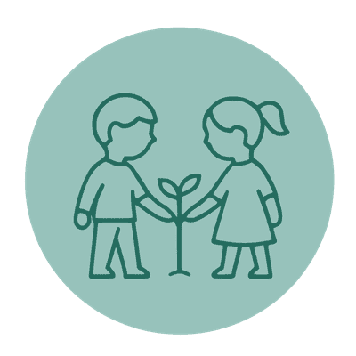 Children planting plant Icon