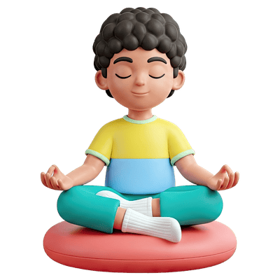 Daily Mindfulness Practice icon of child sitting in peaceful position with legs crossed and eyes closed