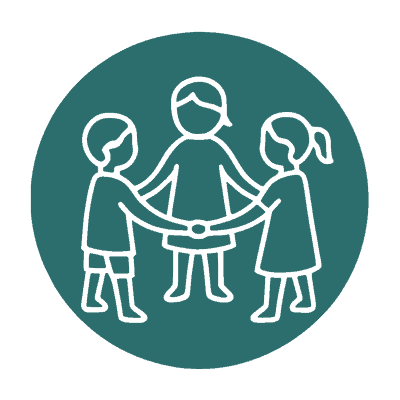 Recurring Community Icon three children holding hands in a circle