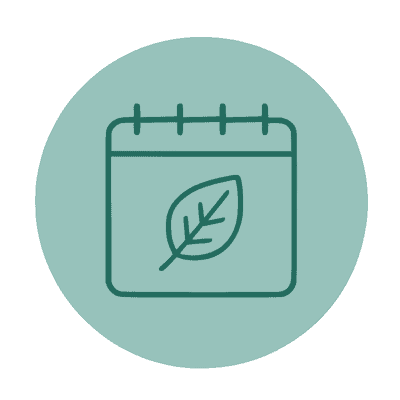 Calendar icon with leaf
