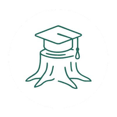 Cap over stump Icon for homeschool enrichment program